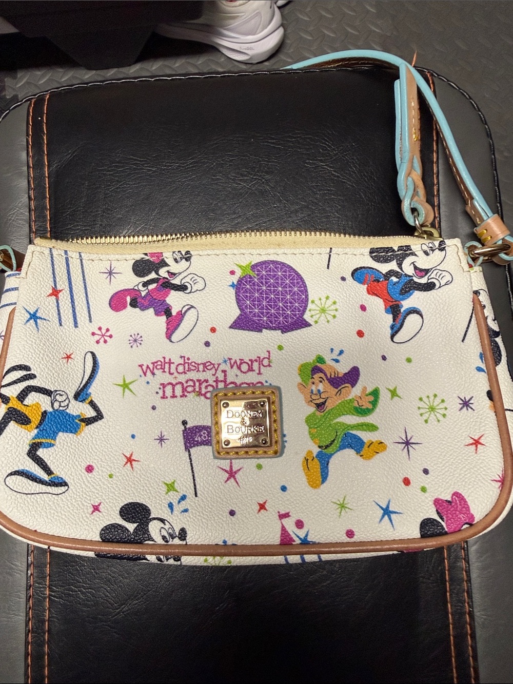 Dooney & Bourke White Disney Character Crossbody with Multicolor Prints
